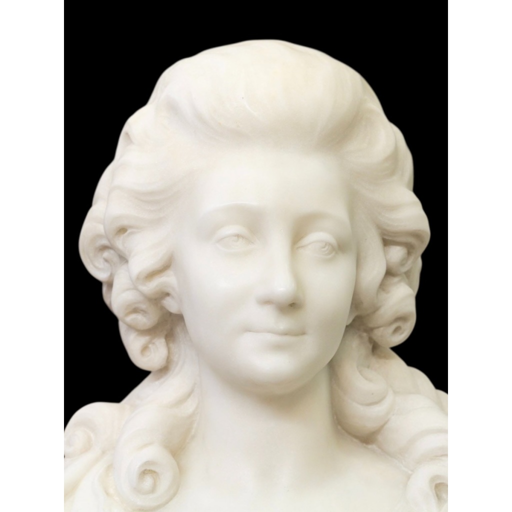 Sculpture – Bust « Madame De Pompadour », Guglielmo Pugi (1850-1915) – Marble 5