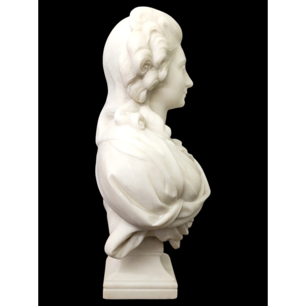 Sculpture – Bust « Madame De Pompadour », Guglielmo Pugi (1850-1915) – Marble 6