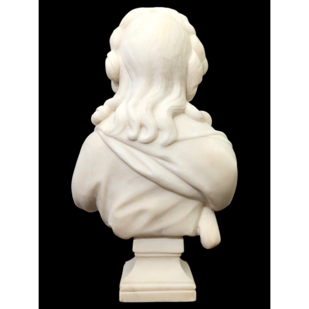 Sculpture – Bust « Madame De Pompadour », Guglielmo Pugi (1850-1915) – Marble 7