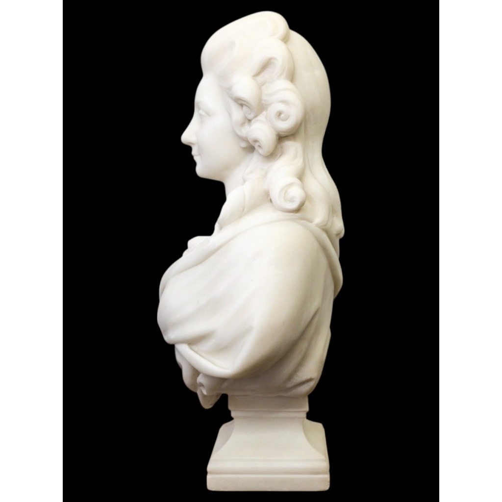 Sculpture – Bust « Madame De Pompadour », Guglielmo Pugi (1850-1915) – Marble 8