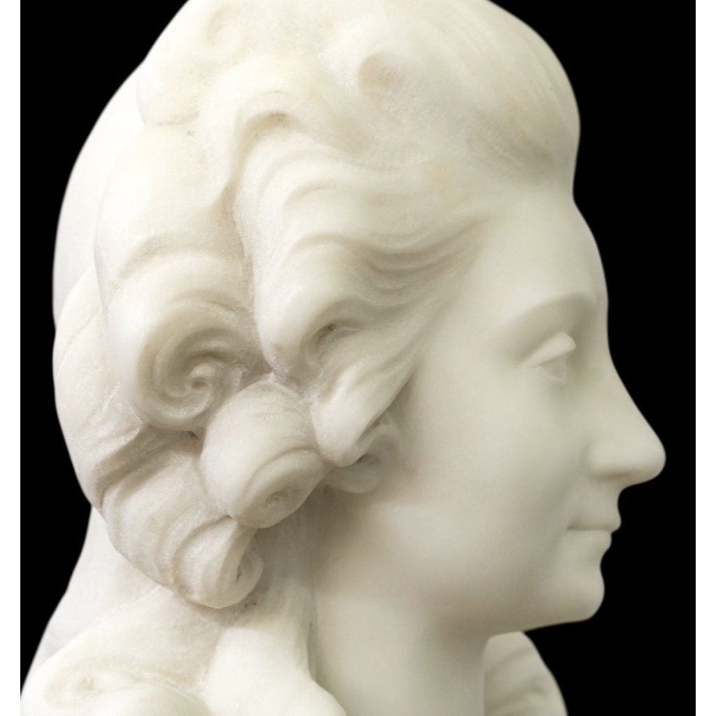 Sculpture – Bust « Madame De Pompadour », Guglielmo Pugi (1850-1915) – Marble 9