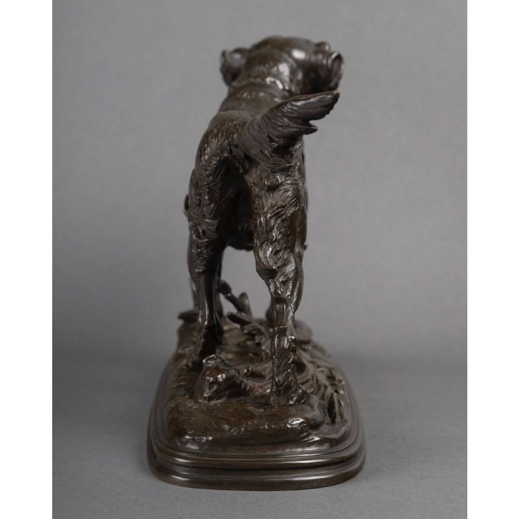 Sculpture – Chien épagneul à l’affût , Paul – Édouard Delabrièrre (1829-1912) – Bronze 9