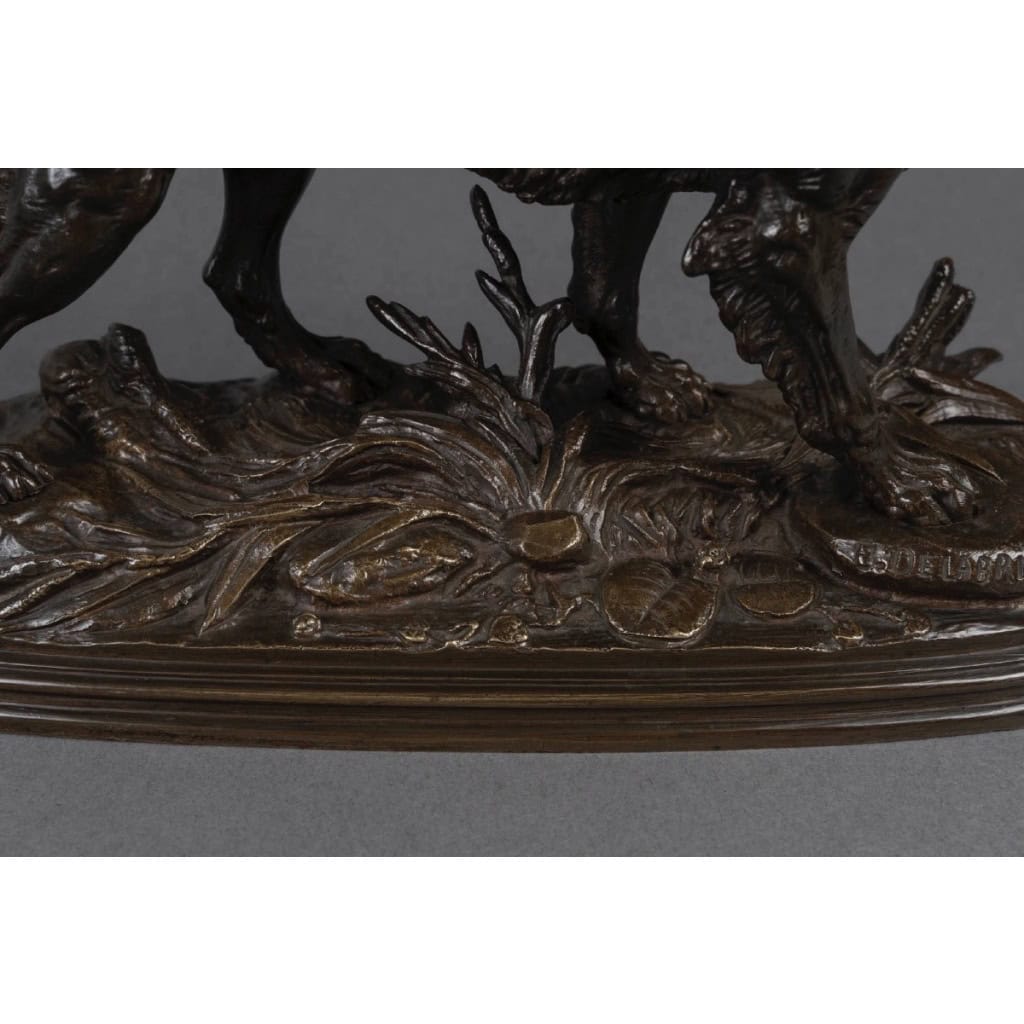Sculpture – Chien épagneul à l’affût , Paul – Édouard Delabrièrre (1829-1912) – Bronze 11