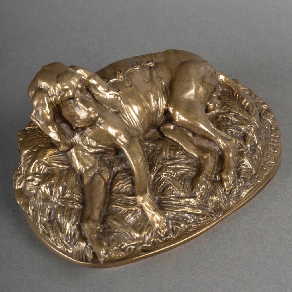 Sculpture – Chien De Meute , Emmanuel Frémiet (1824-1910) – Bronze 4
