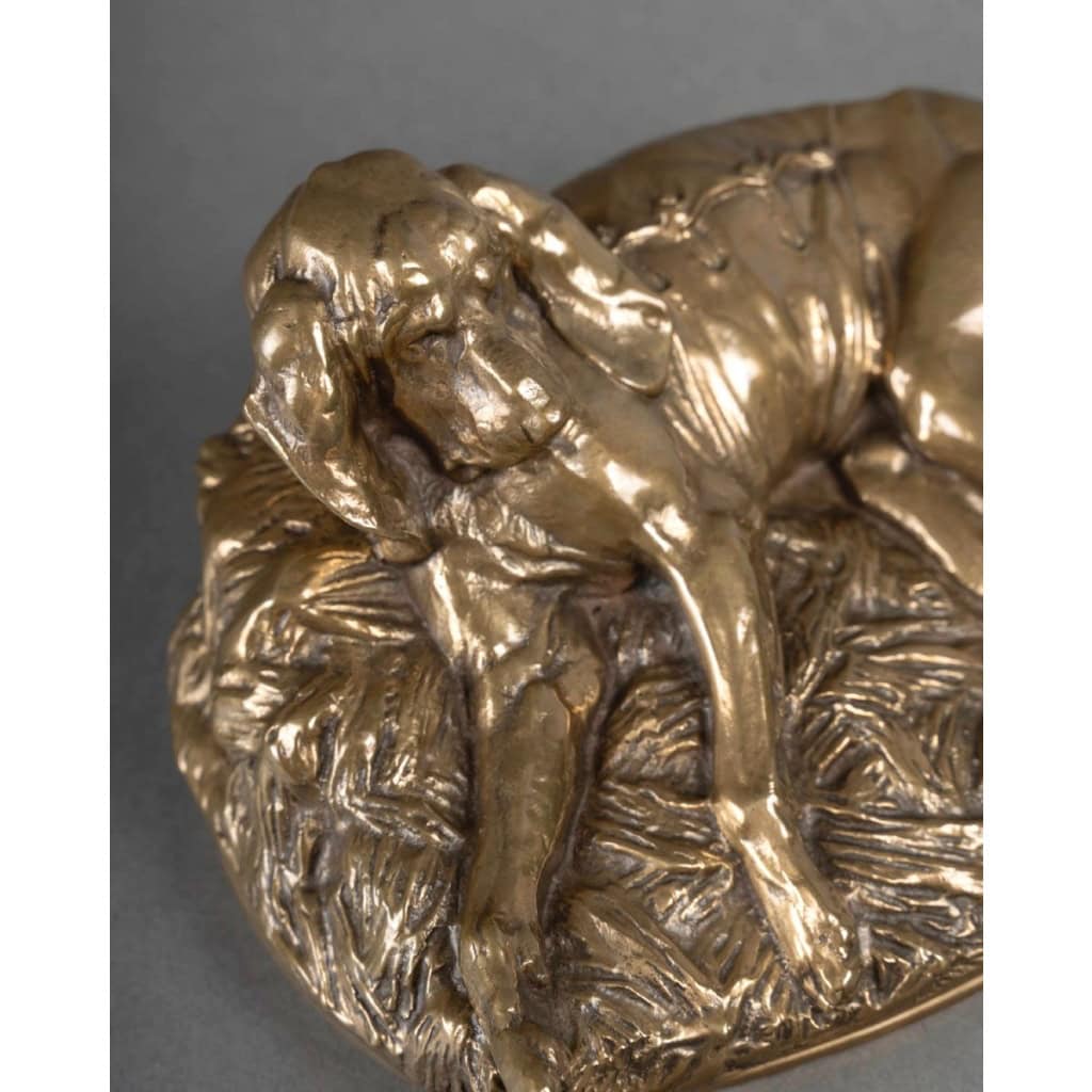 Sculpture – Chien De Meute , Emmanuel Frémiet (1824-1910) – Bronze 5