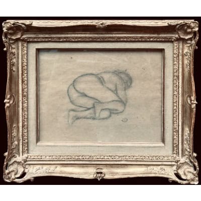 MAILLOL Aristide Nu allongé Fusain sur papier signé certificat d’authenticité