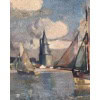 Morchain Paul Peinture 20è Bateaux De Pêche Sortant Du Port De La Rochelle Huile Signée Certificat 15