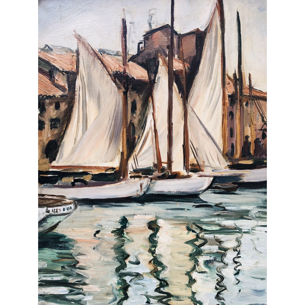 OTHON FRIESZ Emile Les voiles au port de Toulon en 1929 Huile sur toile signée et datée Certificat d’authenticité 7