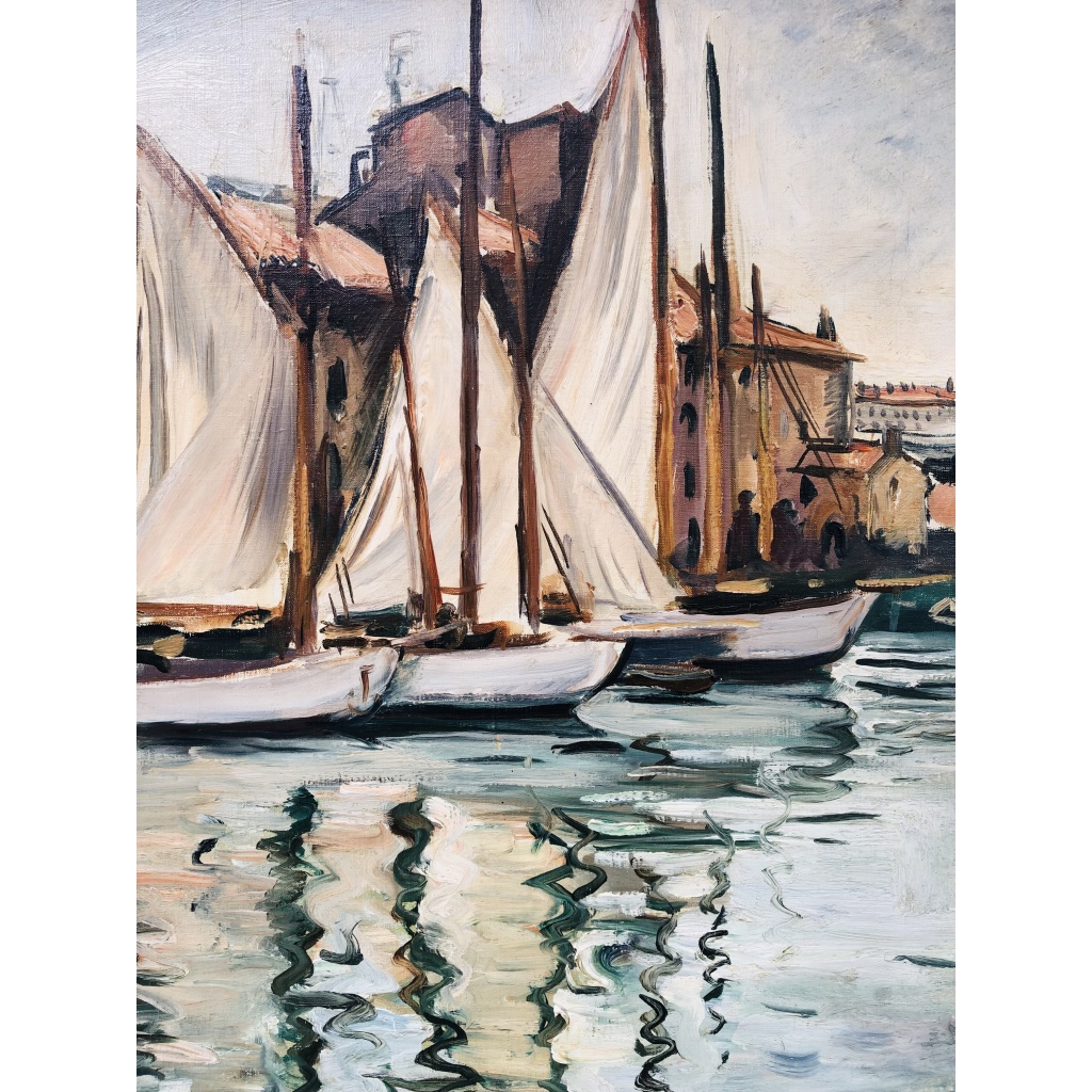 OTHON FRIESZ Emile Les voiles au port de Toulon en 1929 Huile sur toile signée et datée Certificat d’authenticité 8