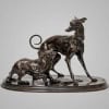 Sculpture – Groupe Lévrier Et King – Charles Pierre – Jules Mêne (1810-1879) – Bronze 9