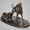 Sculpture – Groupe Lévrier Et King – Charles Pierre – Jules Mêne (1810-1879) – Bronze 10