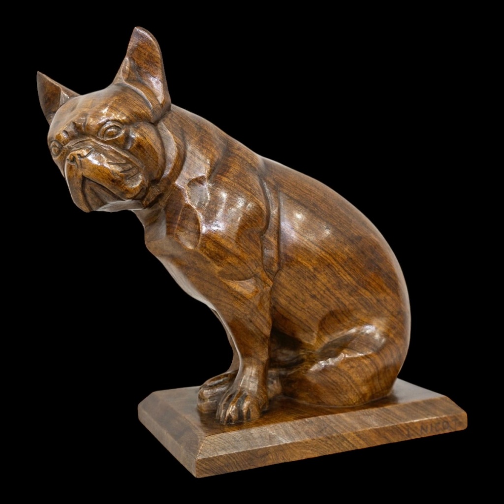 Sculpture – Le Bouledogue , Louis Henri Nicot (1878-1944) – Bois 4