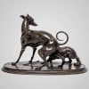 Sculpture – Groupe Lévrier Et King – Charles Pierre – Jules Mêne (1810-1879) – Bronze 11