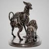 Sculpture – Groupe Lévrier Et King – Charles Pierre – Jules Mêne (1810-1879) – Bronze 12