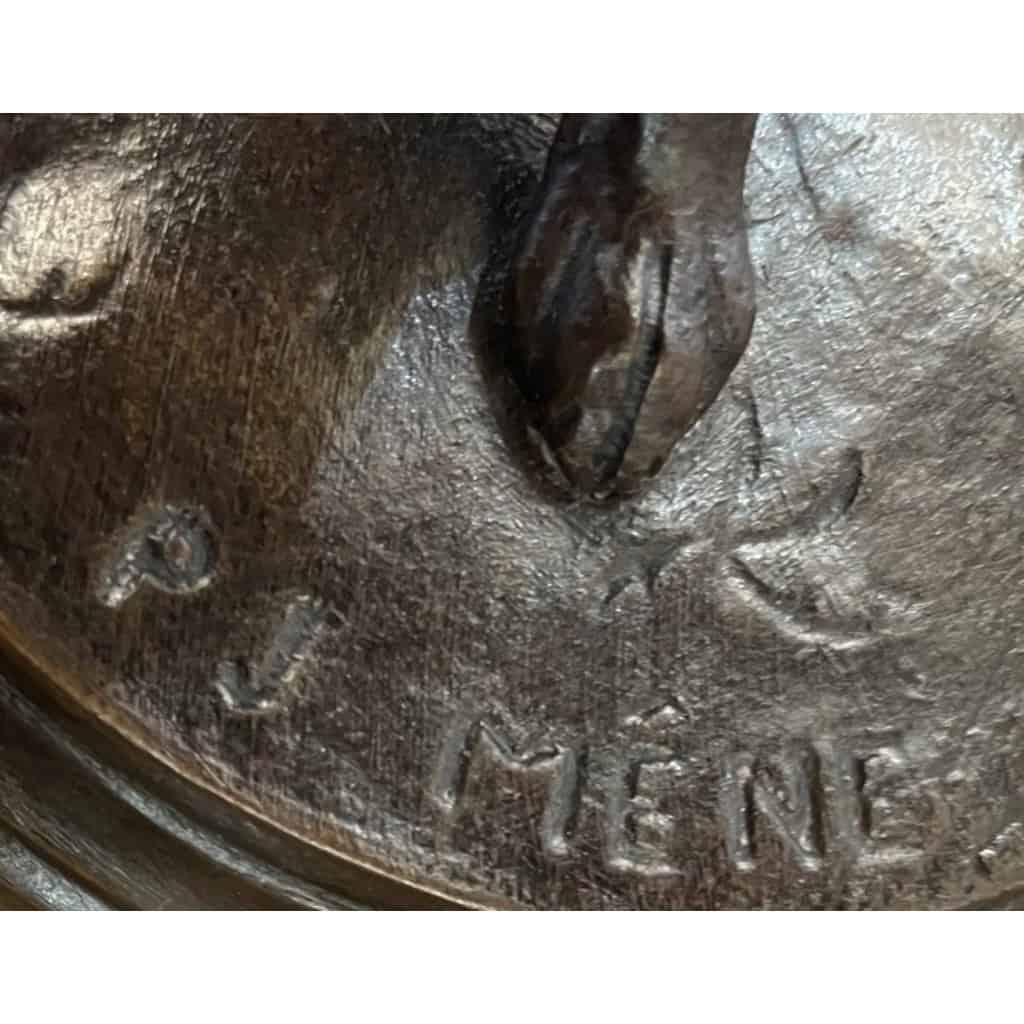 Sculpture – Groupe Lévrier Et King – Charles Pierre – Jules Mêne (1810-1879) – Bronze 7
