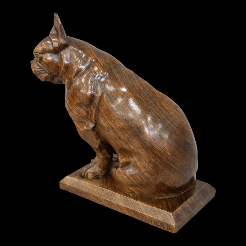 Sculpture – Le Bouledogue , Louis Henri Nicot (1878-1944) – Bois 9