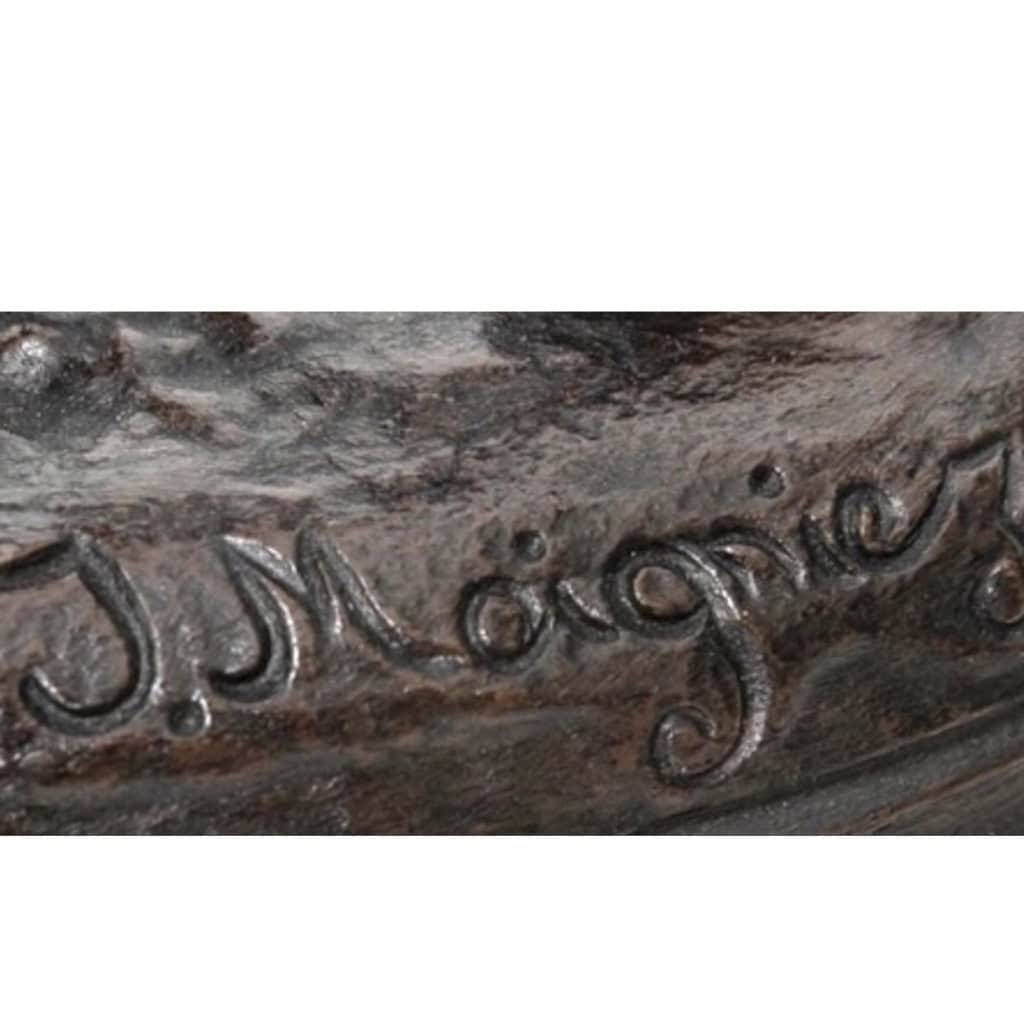 Sculpture – Chien De Chasse Au Lapin , Jules Moigniez (1835-1894) – Bronze 8