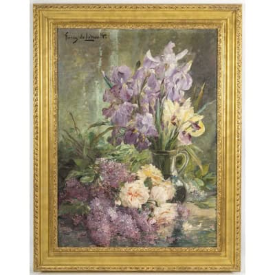 FURCY de LAVAULT (1847-1915) Les Iris et le Lilas