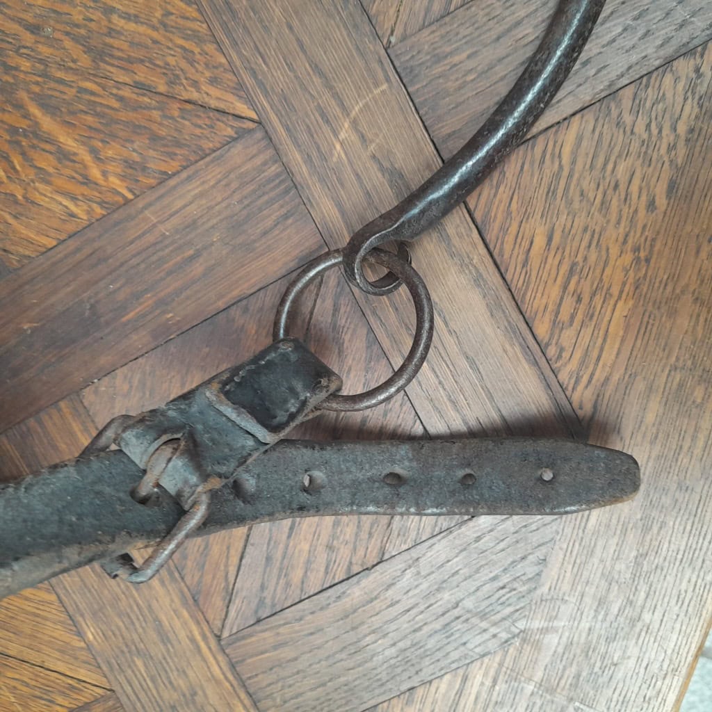 Casque de parade de cheval de cirque (ou éléphanteau), XIXÈME, cuir clouté laiton 12