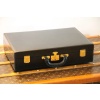 Mallette Hermes en cuir noir, Attache case Hermes, Porte documents Hermes 18
