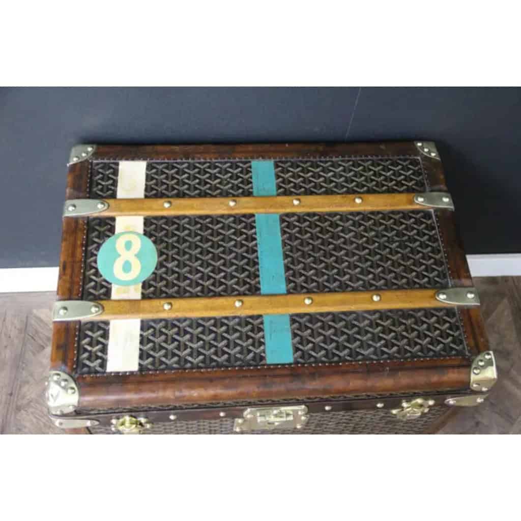 Malle à chapeau Goyard des années 1920, malle Goyard, malle ancienne Goyard, malle de voyage Goyard 12