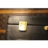 Mallette Hermes en cuir noir, Attache case Hermes, Porte documents Hermes 20