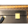 Mallette Hermes en cuir noir, Attache case Hermes, Porte documents Hermes 22