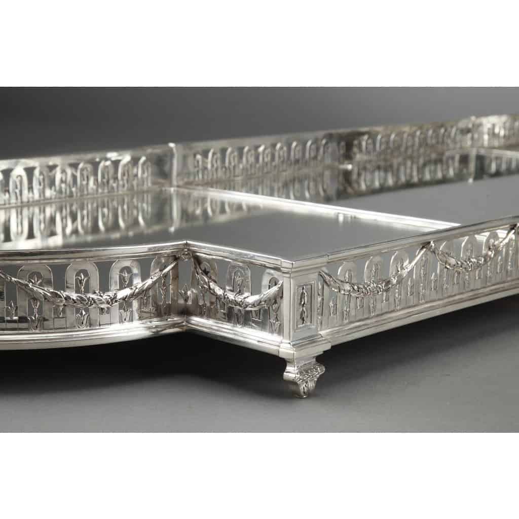 Orfèvre QUEILLE – Surtout de table en argent massif XIXè 8