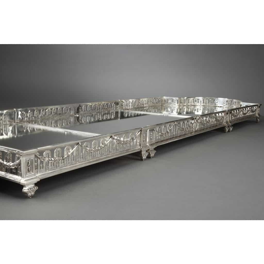 Orfèvre QUEILLE – Surtout de table en argent massif XIXè 10