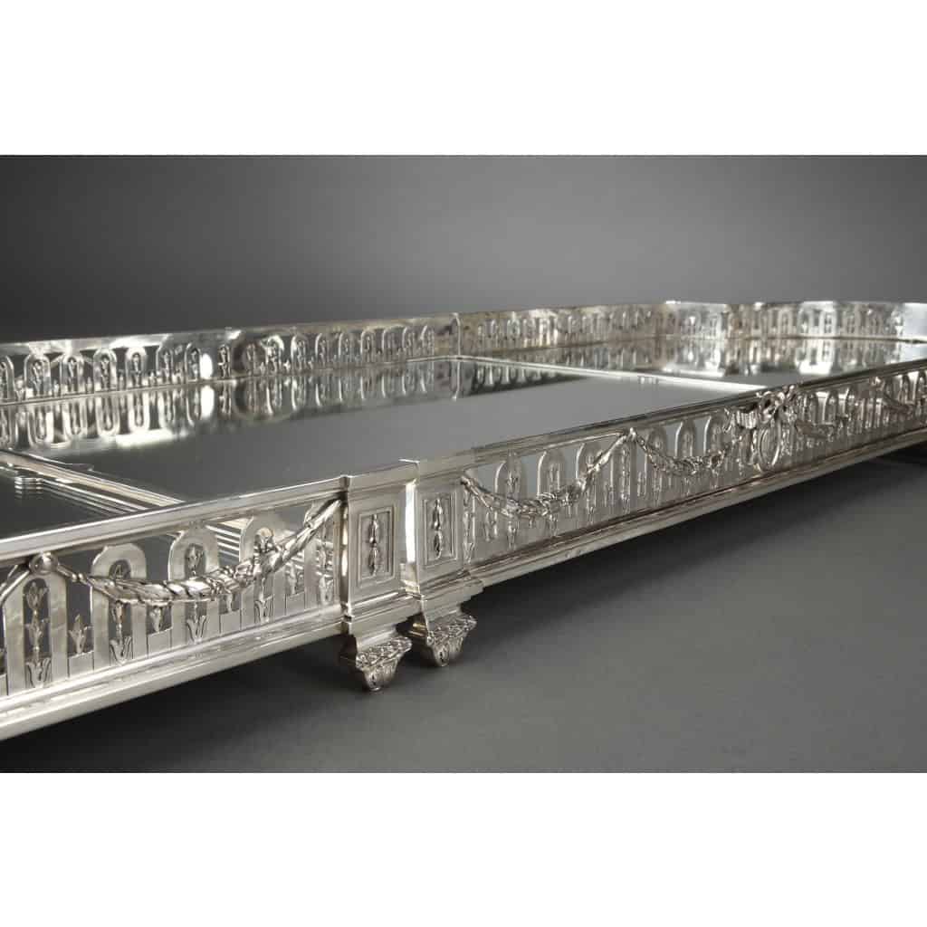 Orfèvre QUEILLE – Surtout de table en argent massif XIXè 13