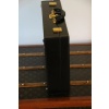 Mallette Hermes en cuir noir, Attache case Hermes, Porte documents Hermes 25
