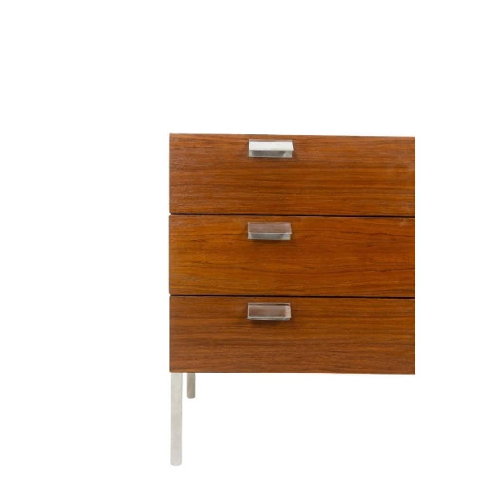 André Monpoix. Commode à 3 tiroirs en teck. Années 1960. LS6357708M 8