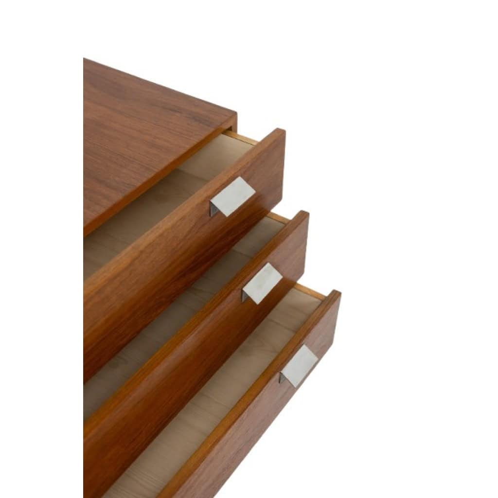 André Monpoix. Commode à 3 tiroirs en teck. Années 1960. LS6357708M 10