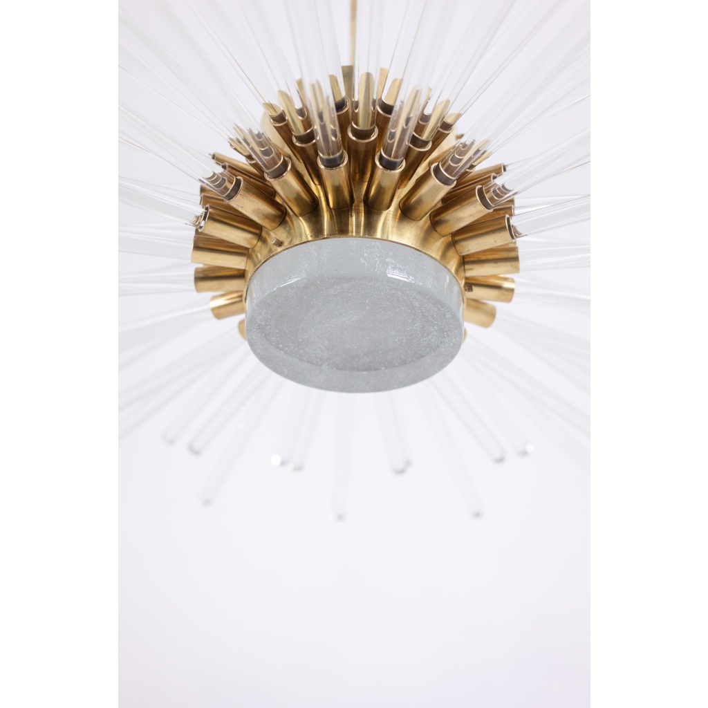 Lustre à tubes de verres, rayonnant. Création contemporaine. LS64491709P 14