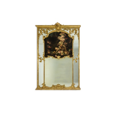 Grand trumeau, ou miroir à parcloses, de style Louis XV. Années 1950. LS54942157U
