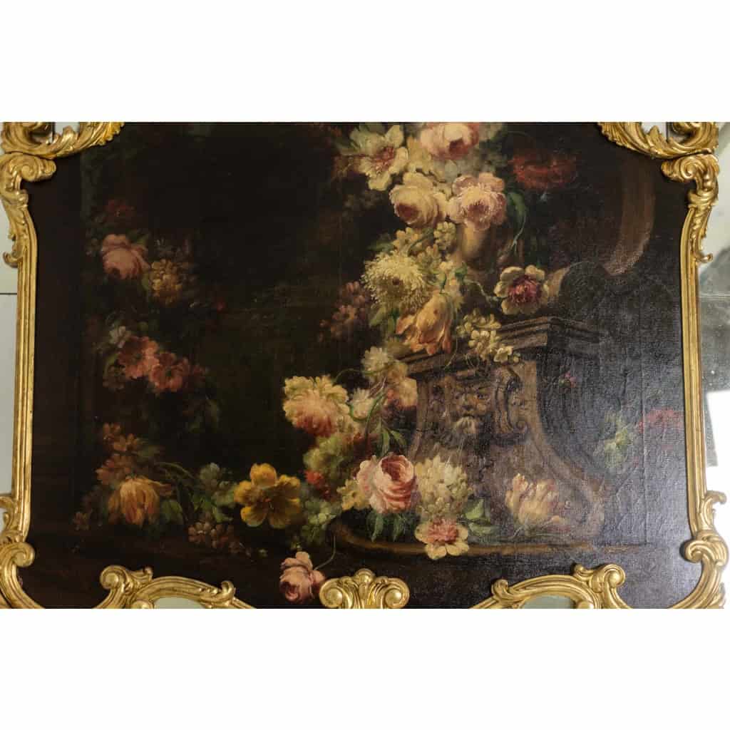 Grand trumeau, ou miroir à parcloses, de style Louis XV. Années 1950. LS54942157U 4