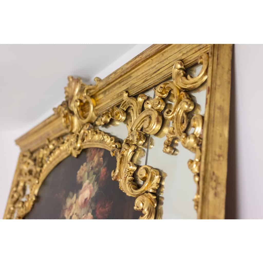 Grand trumeau, ou miroir à parcloses, de style Louis XV. Années 1950. LS54942157U 12