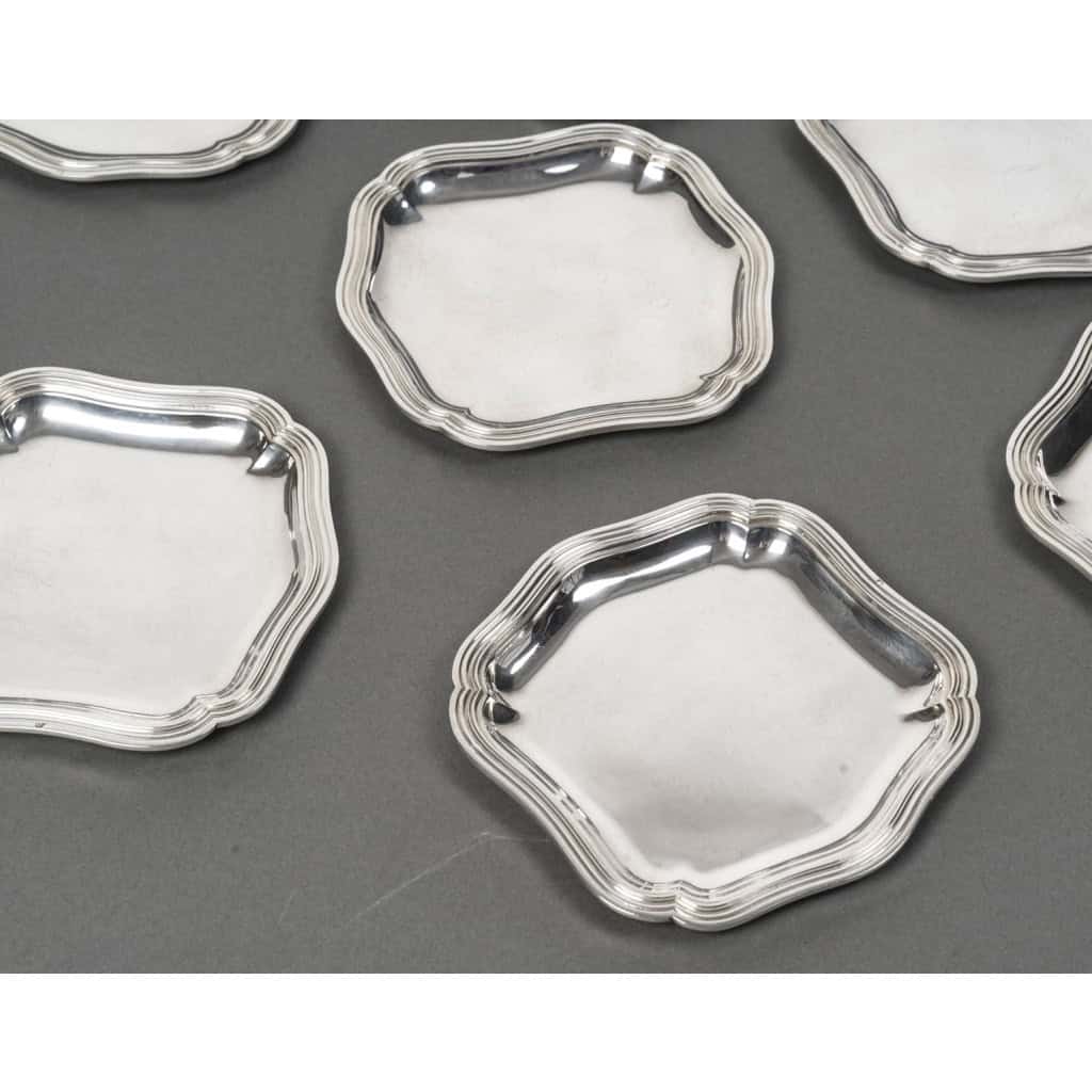 Bloch Eschwege – 12 plats en argent massif style Louis XV 4