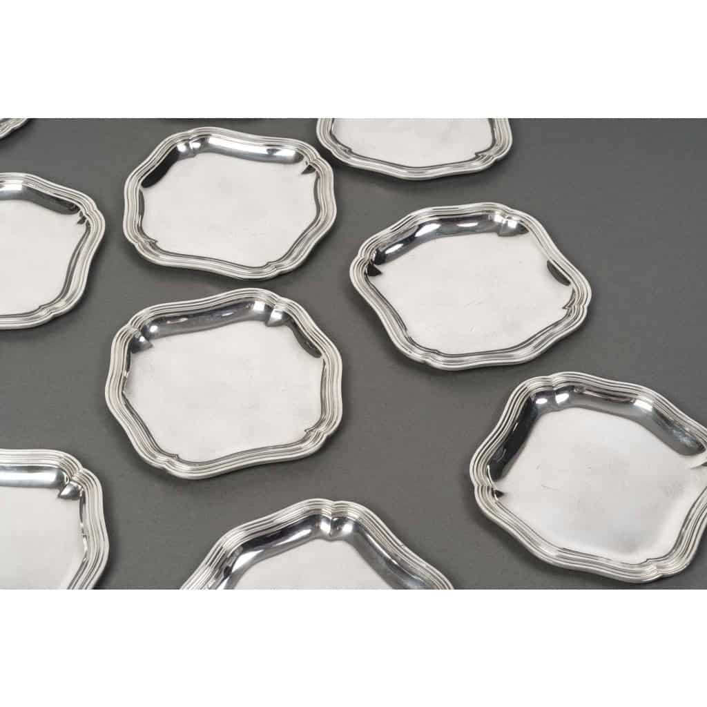 Bloch Eschwege – 12 plats en argent massif style Louis XV 5