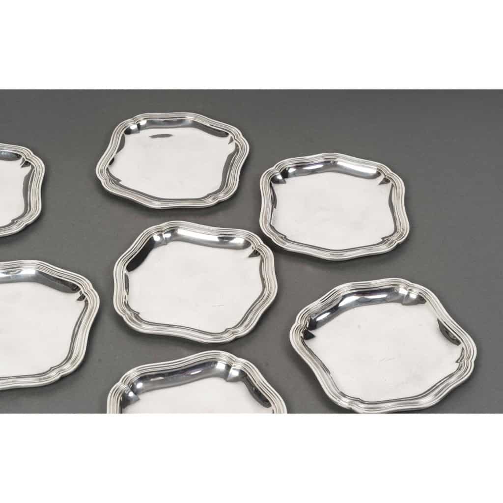 Bloch Eschwege – 12 plats en argent massif style Louis XV 8