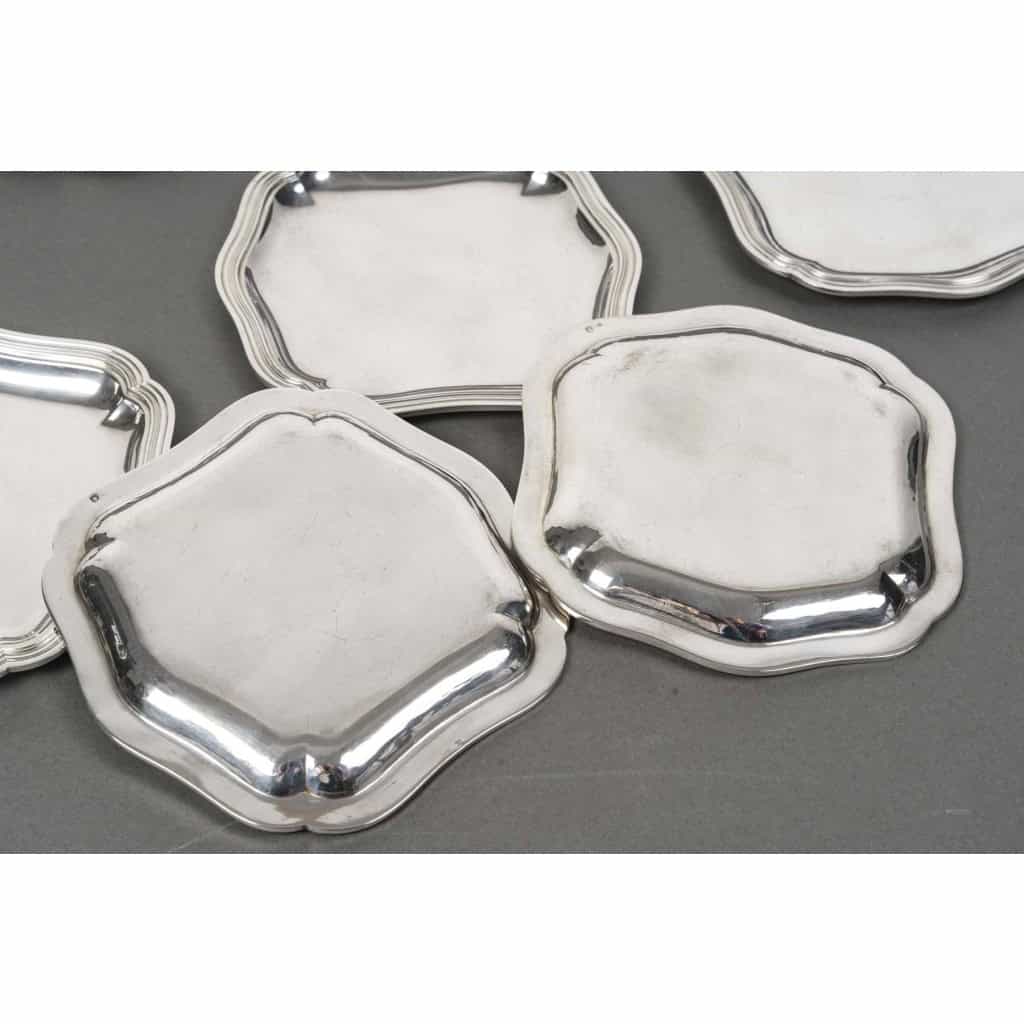 Bloch Eschwege – 12 plats en argent massif style Louis XV 12