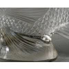 1922 René Lalique – Statue Décoration Gros Poisson Algues Verre Blanc – Base en Bronze 18