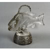 1922 René Lalique – Statue Décoration Gros Poisson Algues Verre Blanc – Base en Bronze 13