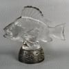 1922 René Lalique – Statue Décoration Gros Poisson Algues Verre Blanc – Base en Bronze 12