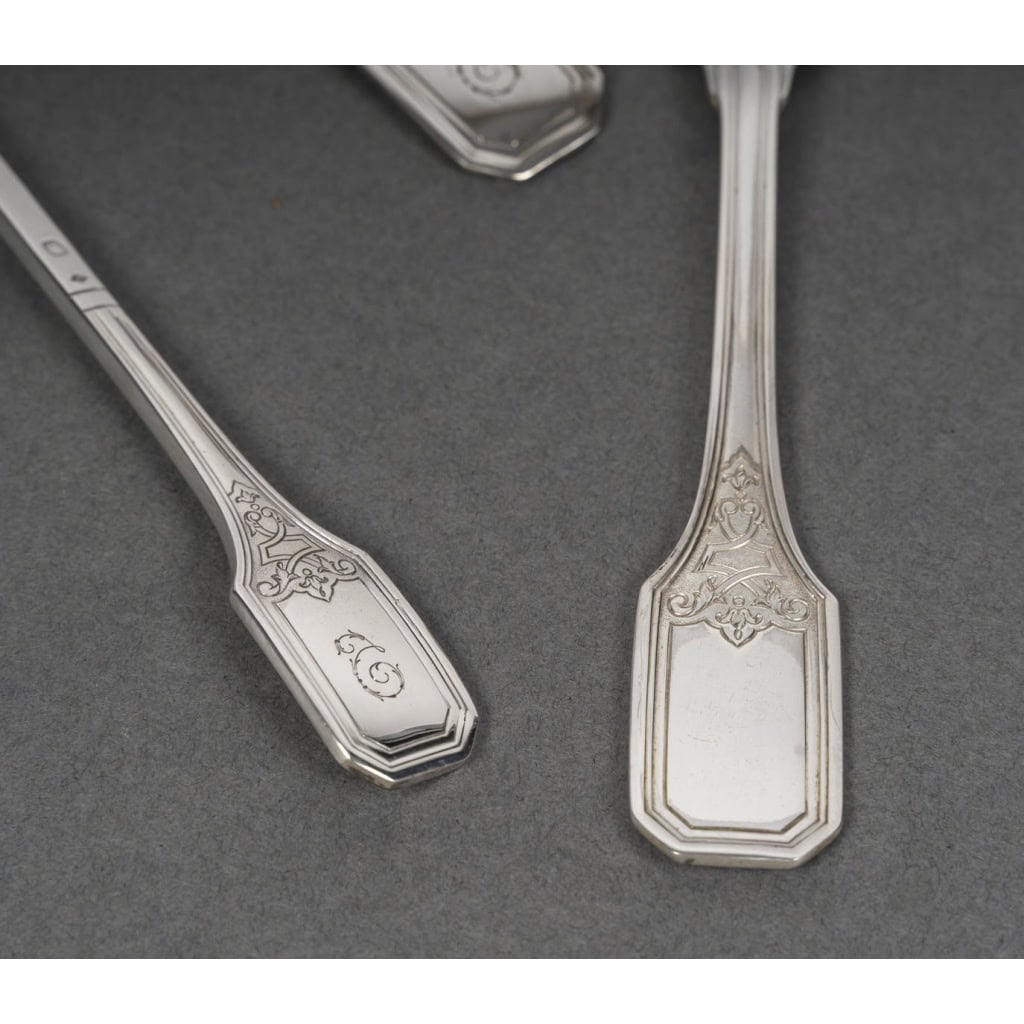 JEAN TETARD – MENAGERE EN ARGENT MASSIF 199 PIECES – Epoque 1930 18