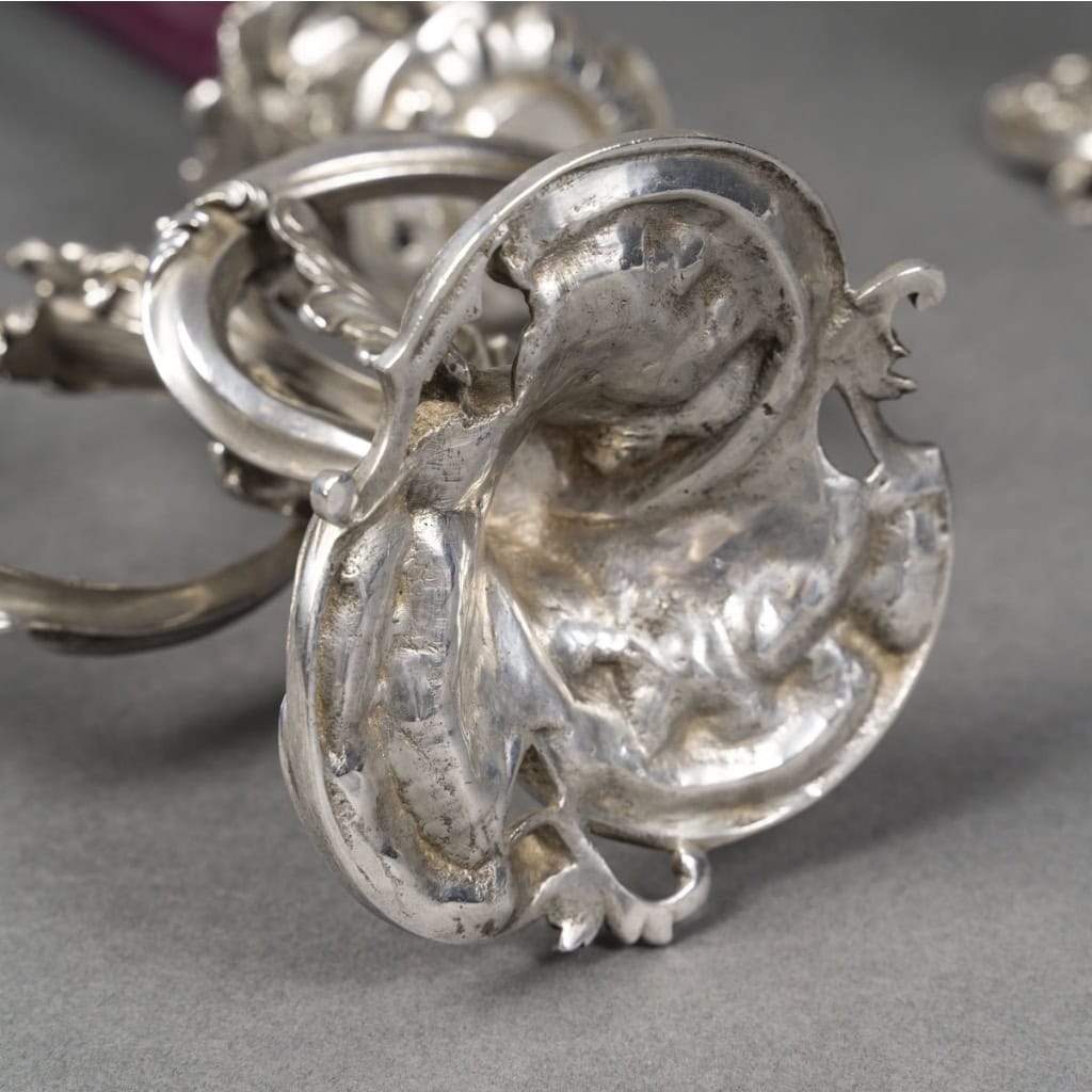 DEBAIN Paire de bouts de table en argent, Louis XV époque XIXe 13