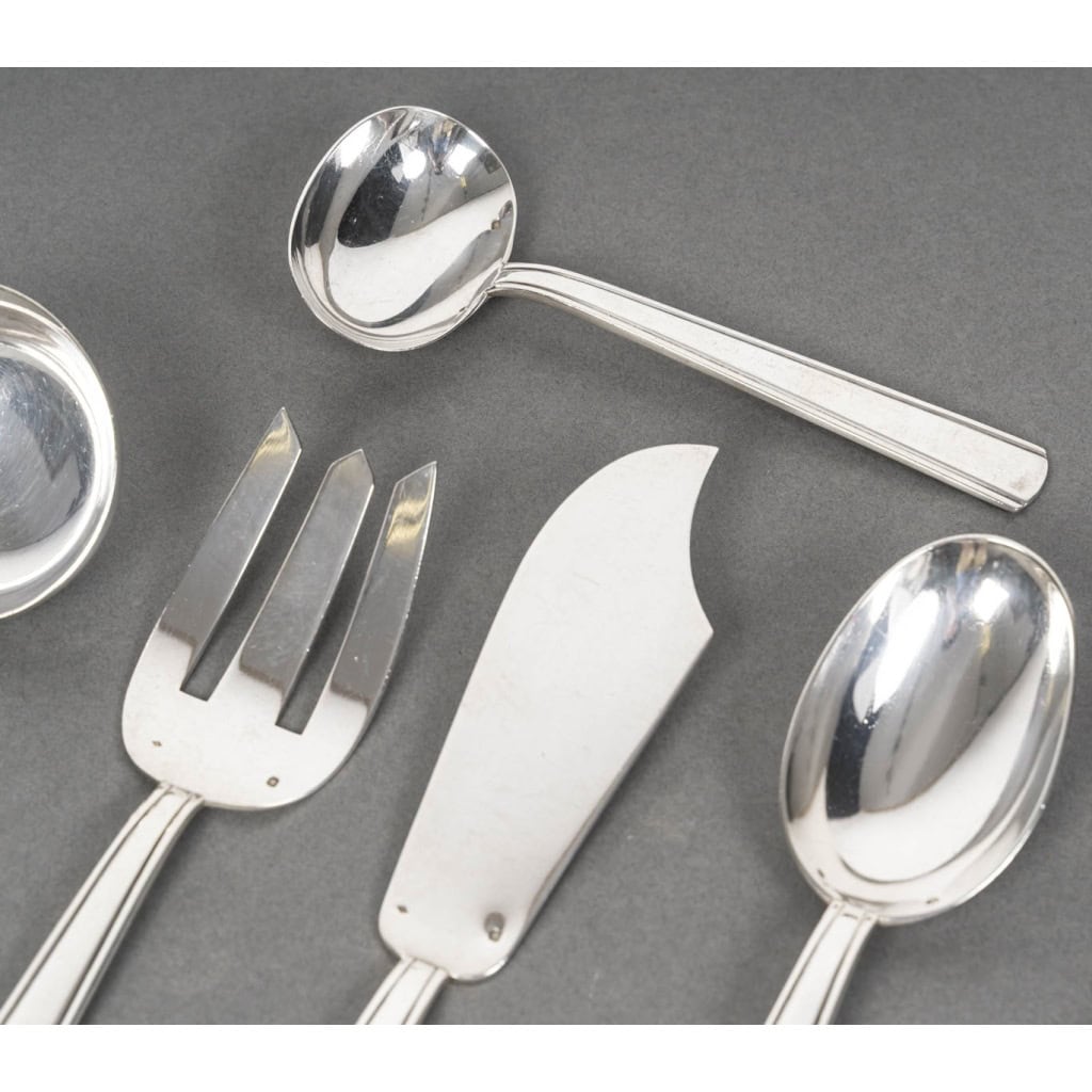 BLOCH ESCHWEGE – MENAGERE EN ARGENT MASSIF- 266 Pièces Epoque 1930 19