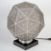 1925 René Lalique – Lampe de Table Art Déco Nanking Verre Blanc Patiné Gris 11
