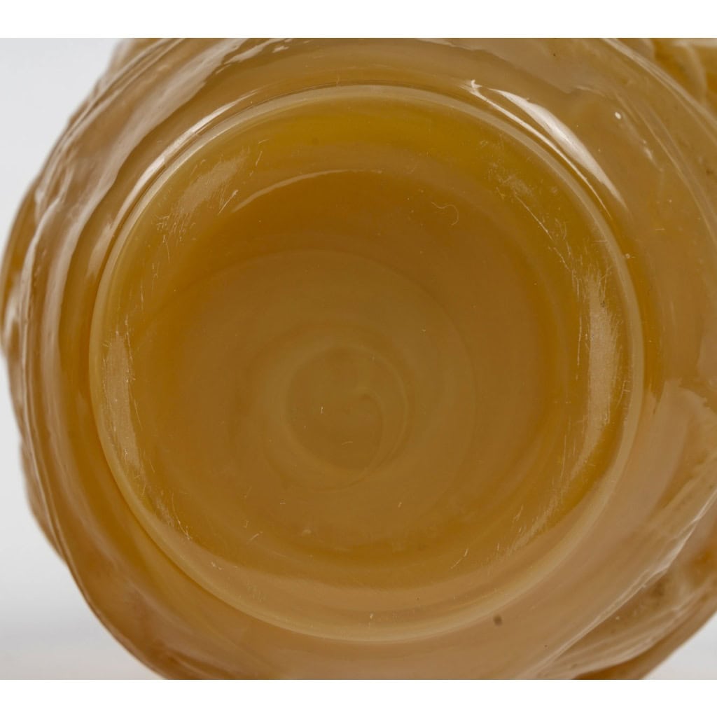 1920 René Lalique – Vase Ronces Verre Butterscotch Jaune Opalescent 7