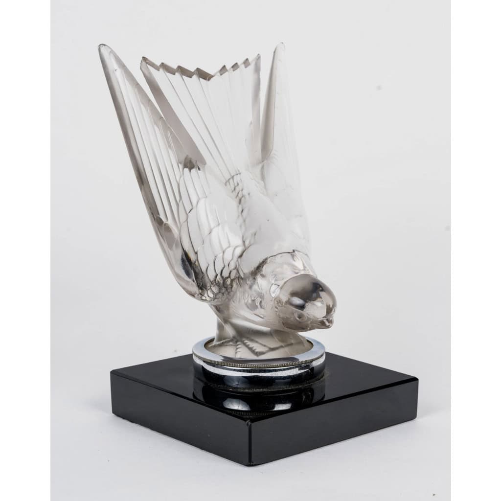 1928 René Lalique – Paire De Serre Livres Mascottes Hirondelle Verre 7